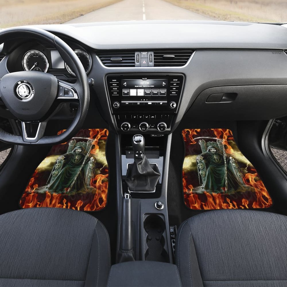 Flaming Grim Reaper Fire Car Floor Mats 212304 - YourCarButBetter