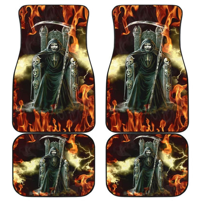 Flaming Grim Reaper Fire Car Floor Mats 212304 - YourCarButBetter