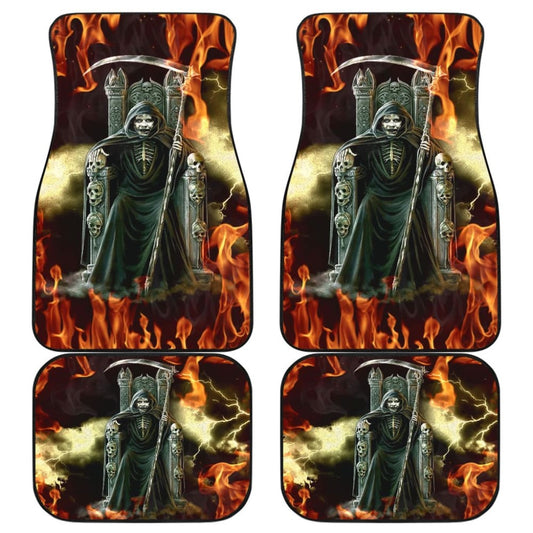 Flaming Grim Reaper Fire Car Floor Mats 212304 - YourCarButBetter