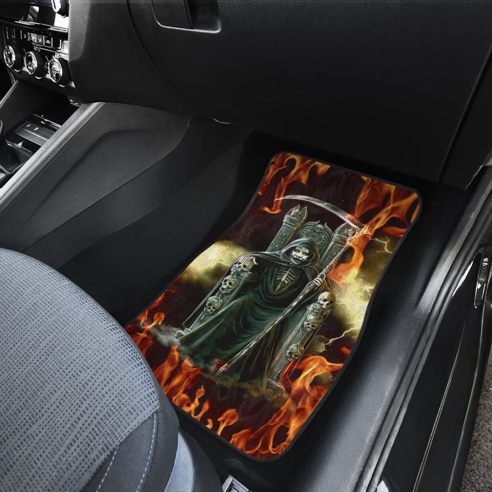 Flaming Grim Reaper Fire Car Floor Mats 212304 - YourCarButBetter