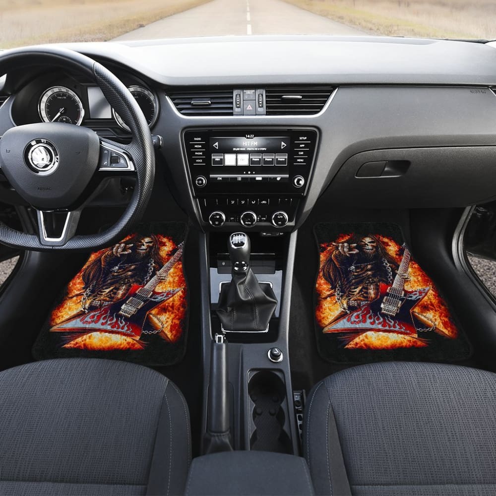 Flaming Guitar Skull Car Mats 103131 - YourCarButBetter