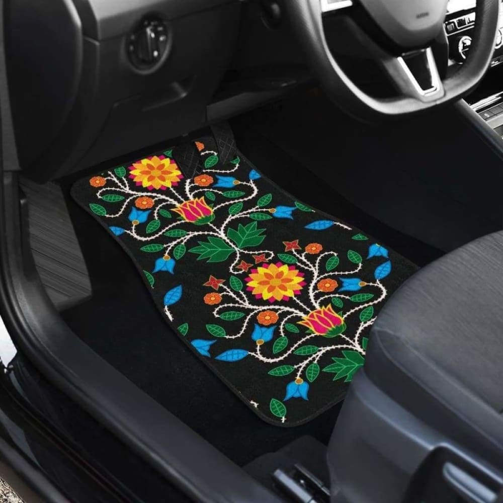 Floral Beadwork Four Clans Car Floor Mats 153908 - YourCarButBetter