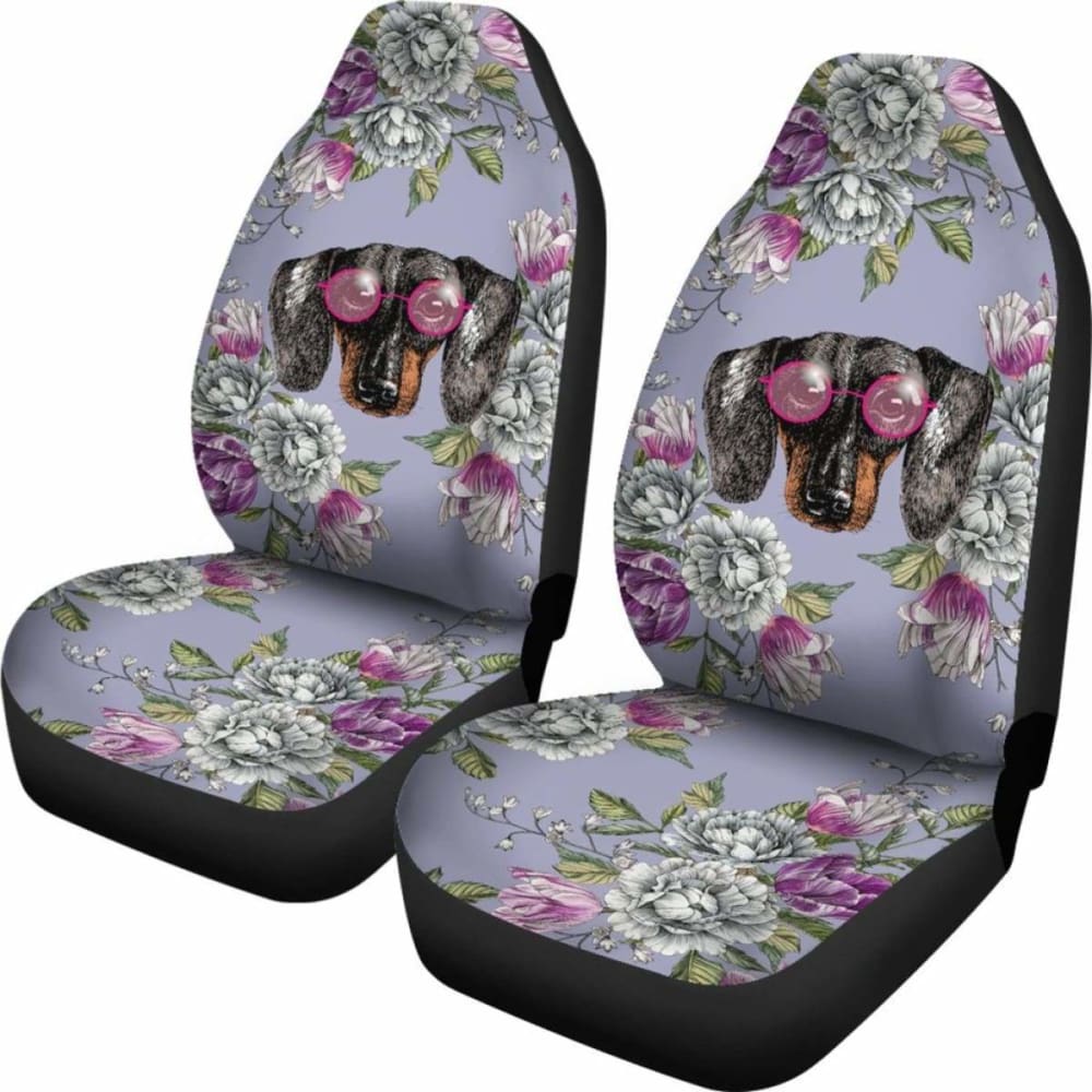 Floral Dachshund Car Seat Covers 092813 - YourCarButBetter