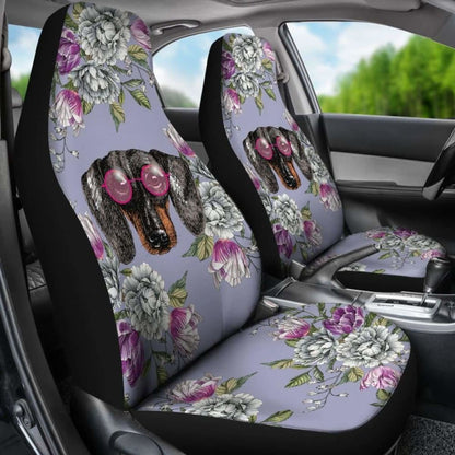 Floral Dachshund Car Seat Covers 092813 - YourCarButBetter