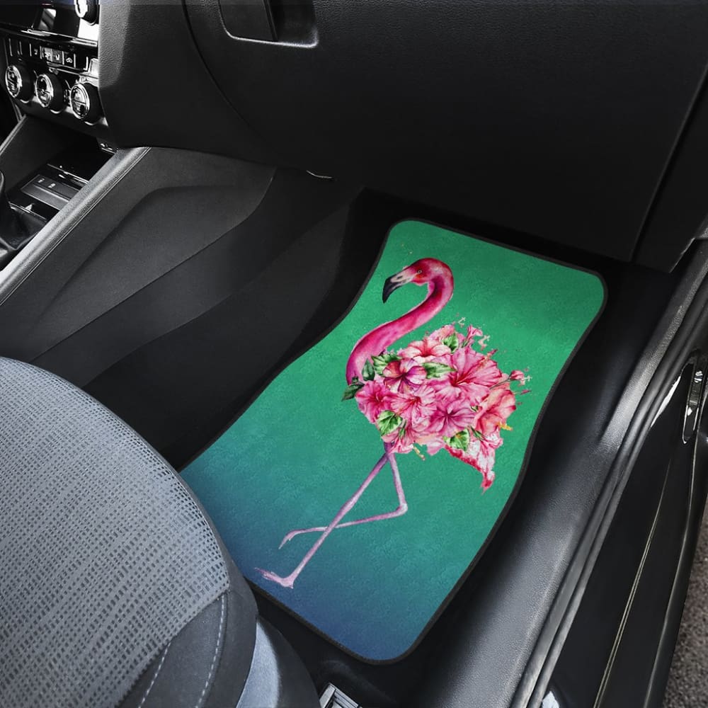 Floral Pink Flamingos Flowers Car Floor Mats 210502 - YourCarButBetter