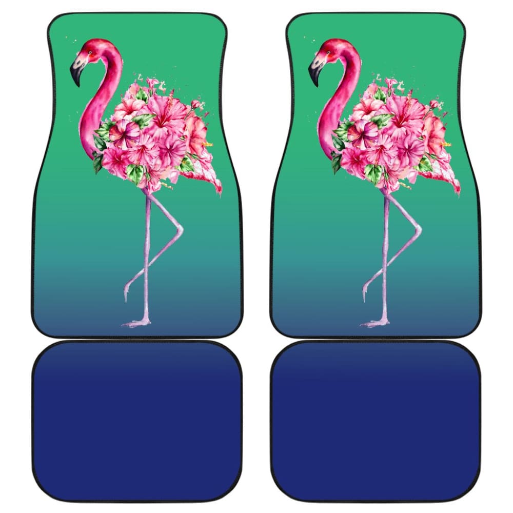 Floral Pink Flamingos Flowers Car Floor Mats 210502 - YourCarButBetter