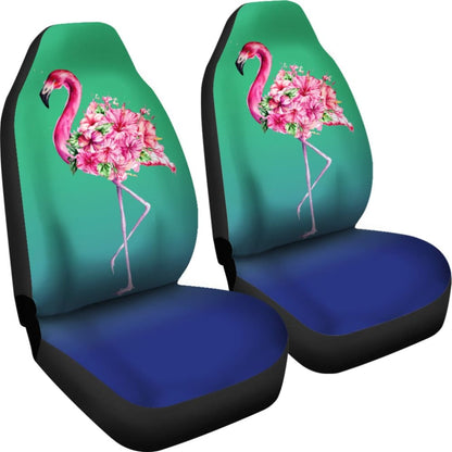 Floral Pink Flamingos Flowers Car Seat Covers 210502 - YourCarButBetter