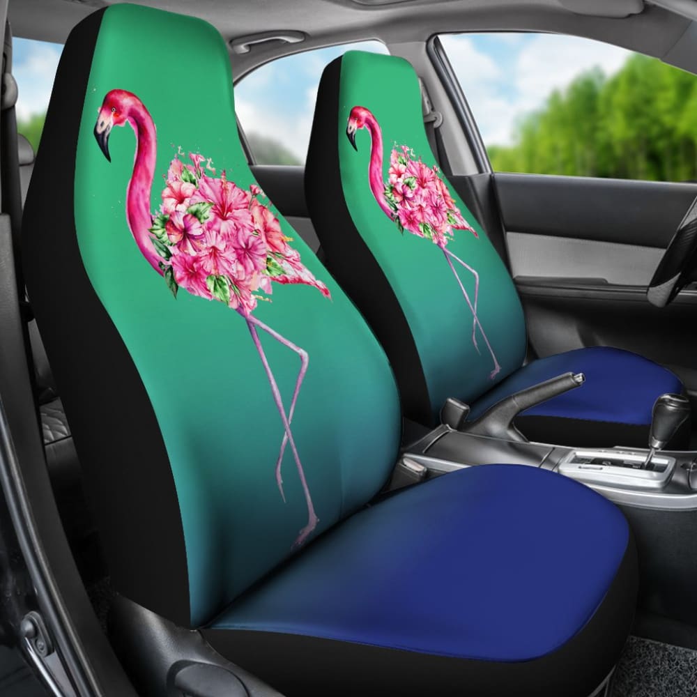 Floral Pink Flamingos Flowers Car Seat Covers 210502 - YourCarButBetter