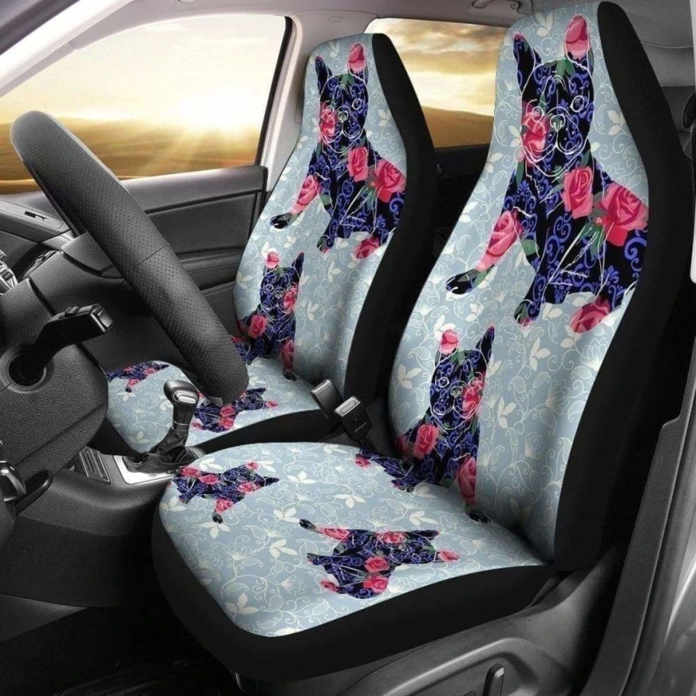 Flower French Bulldog Car Seat Covers 194110