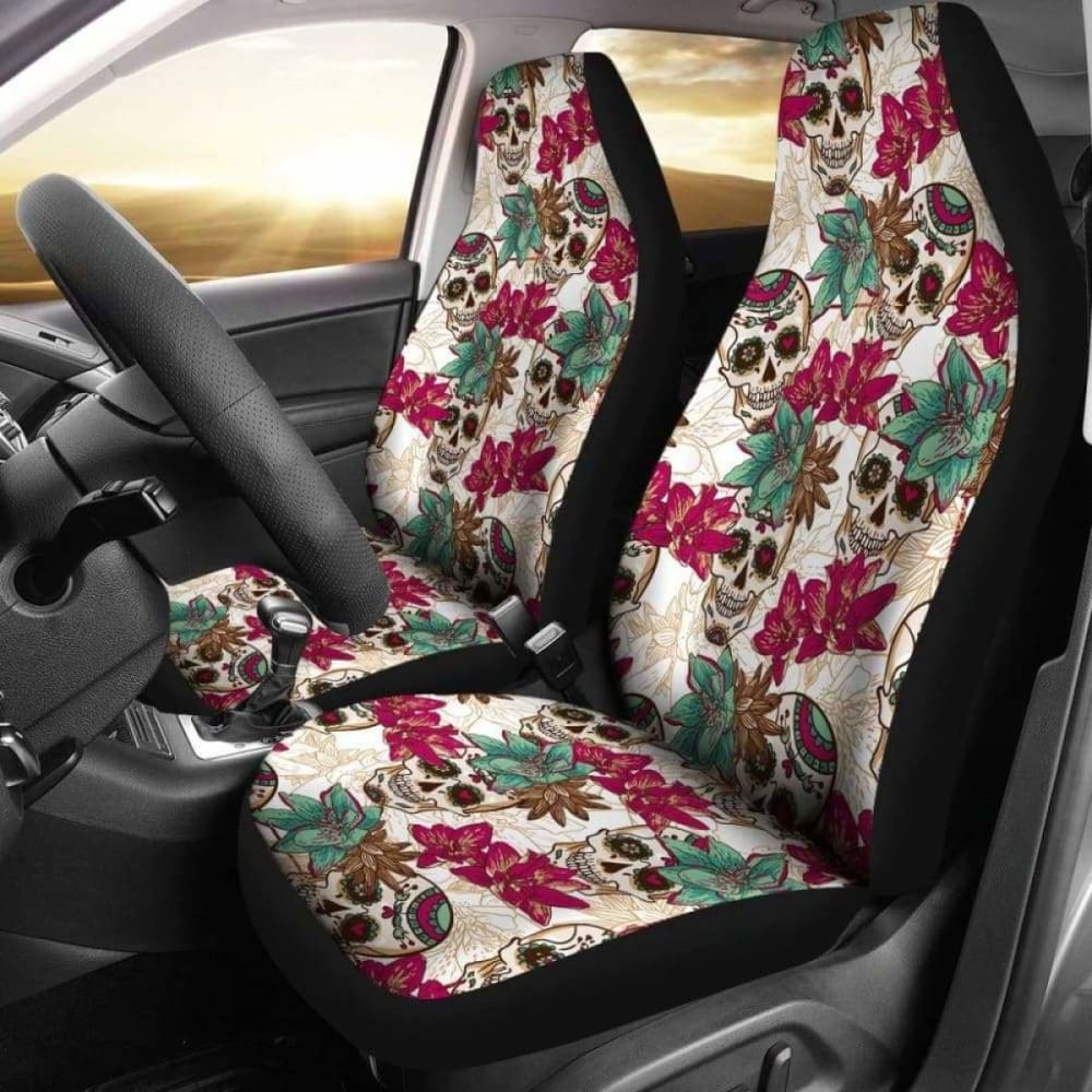 Flowers Sugar Skull Car Seat Covers 101207