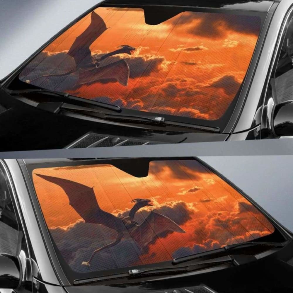 Flying Dragon Sunset Clouds Auto Sun Shades 172609 - YourCarButBetter