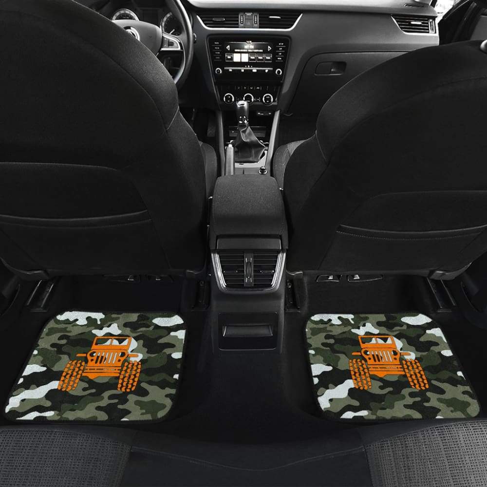 Forest Green Army Camouflage Color Pale Green Jeep Car Floor Mats 211204 - YourCarButBetter