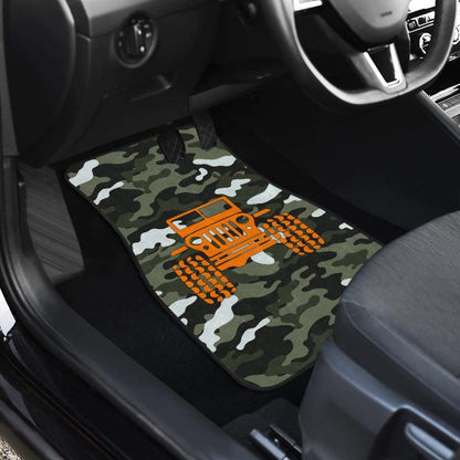Forest Green Army Camouflage Color Pale Green Jeep Car Floor Mats 211204 - YourCarButBetter