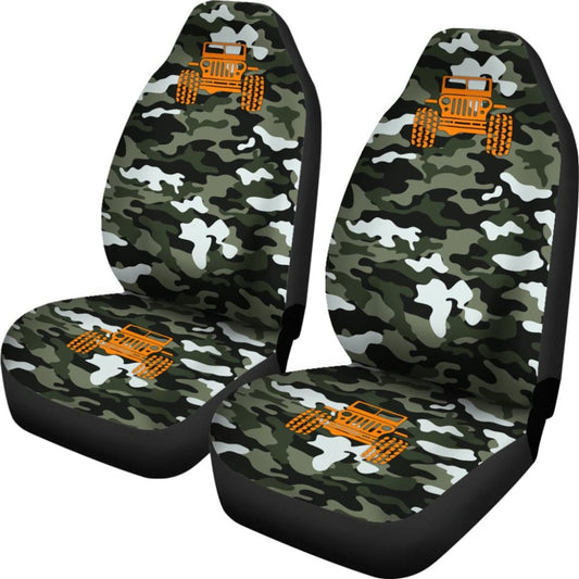 Forest Green Army Camouflage Color Pale Green Jeep Car Seats Covers 211204 - YourCarButBetter