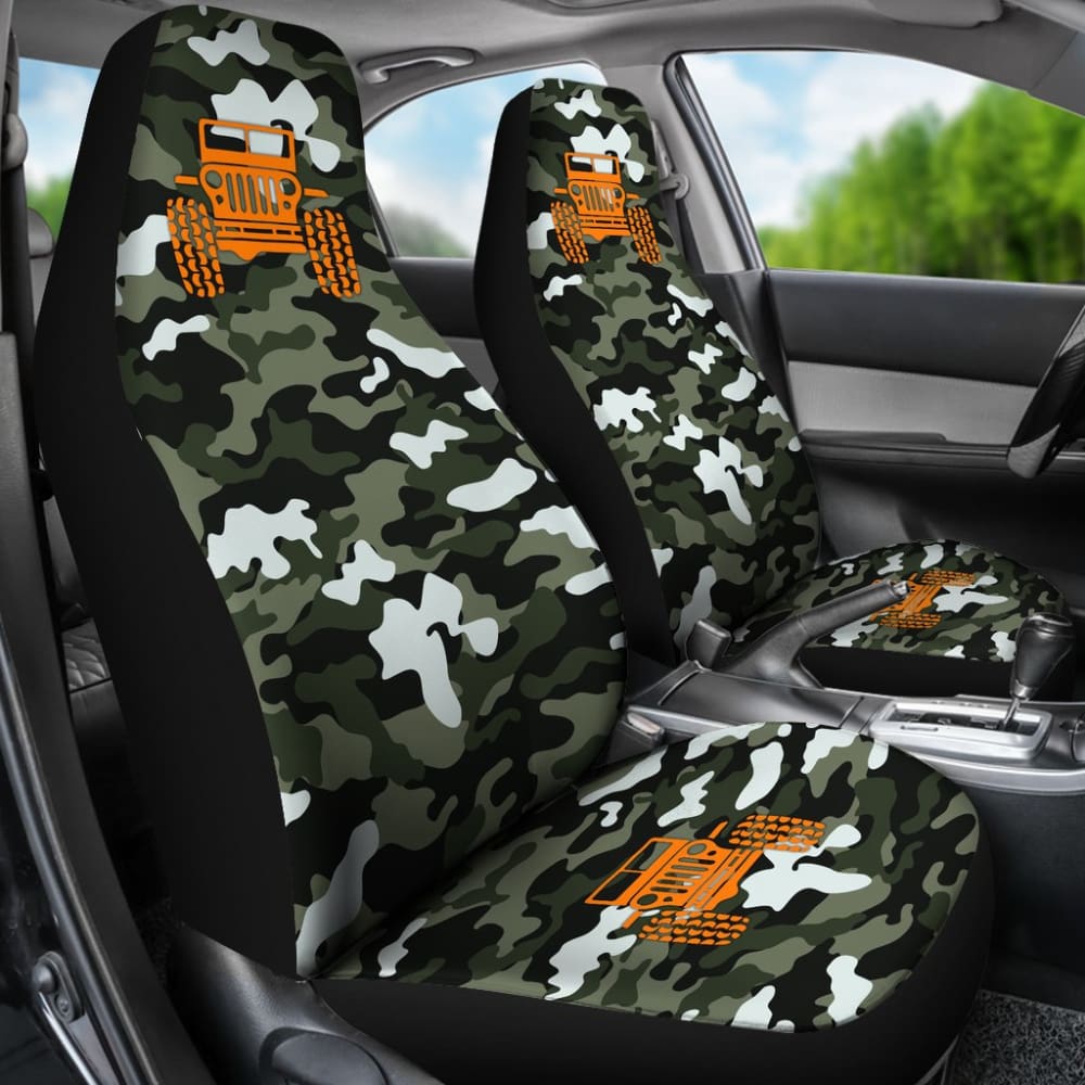 Forest Green Army Camouflage Color Pale Green Jeep Car Seats Covers 211204 - YourCarButBetter