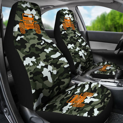 Forest Green Army Camouflage Color Pale Green Jeep Car Seats Covers 211204 - YourCarButBetter