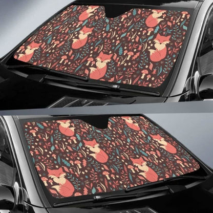 Fox Leaves Mushroom Pattern Car Auto Sun Shades 182102 - YourCarButBetter