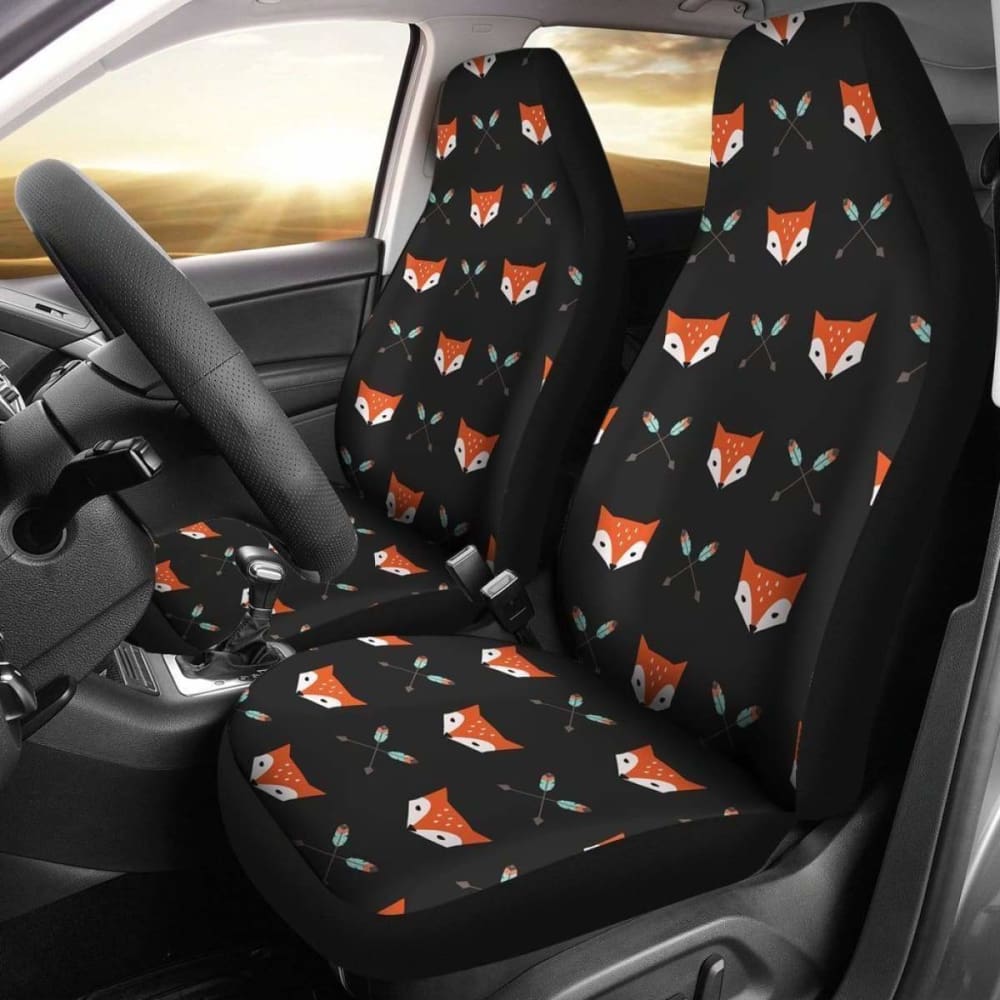 Fox Pattern Shades In Black Theme Car Seat Covers 200217