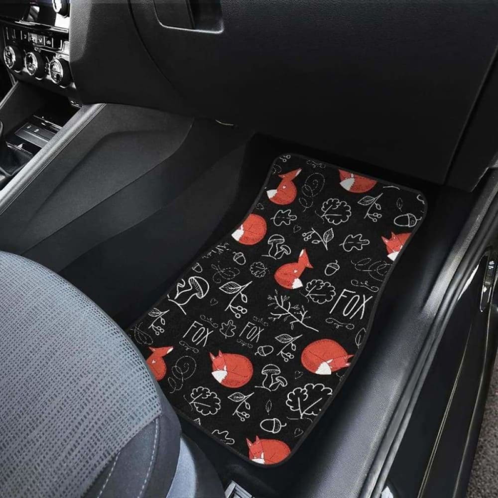 Fox Sleeping Fox Pattern Front And Back Car Mats 200217