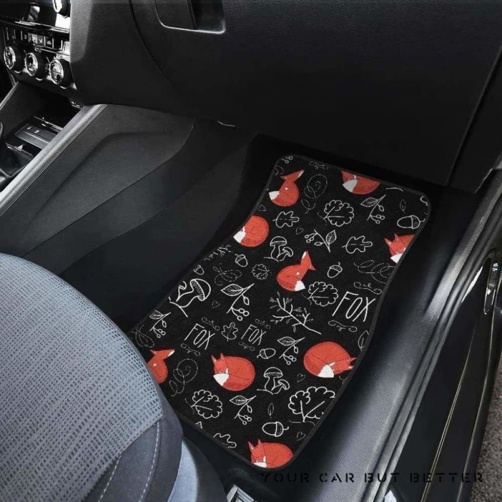 Fox Sleeping Fox Pattern Front And Back Car Mats 200217