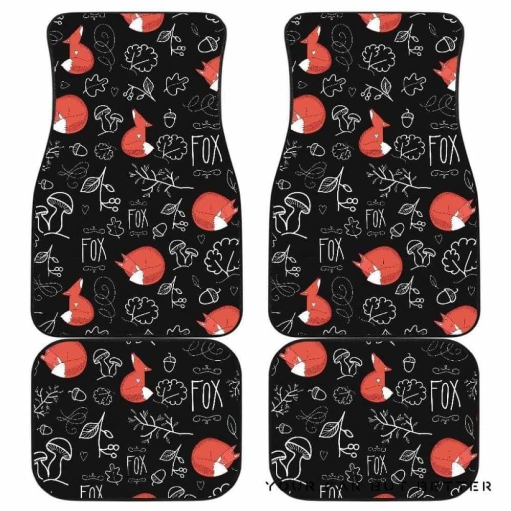 Fox Sleeping Fox Pattern Front And Back Car Mats 200217