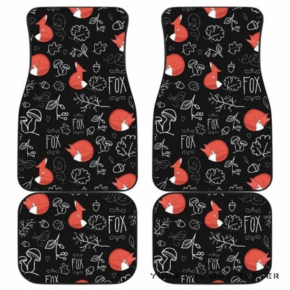Fox Sleeping Fox Pattern Front And Back Car Mats 200217