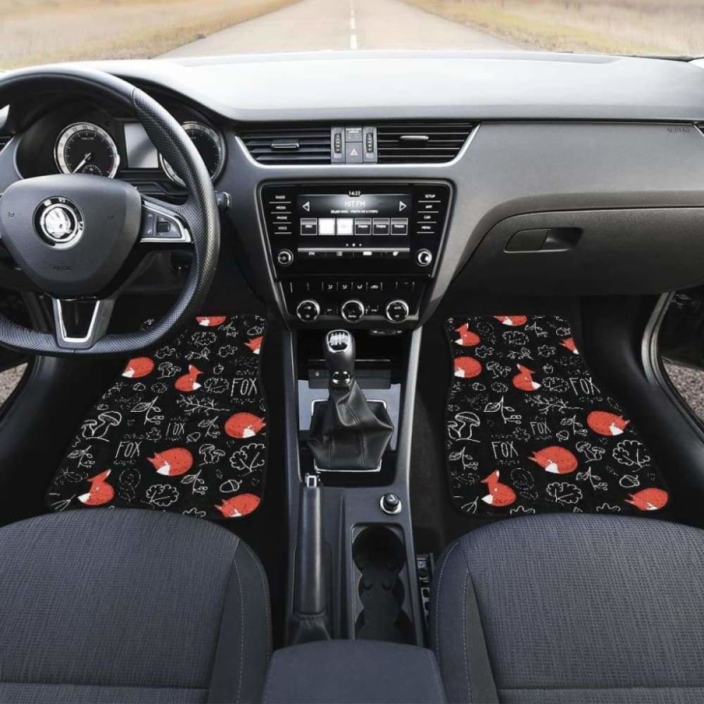 Fox Sleeping Fox Pattern Front And Back Car Mats 200217