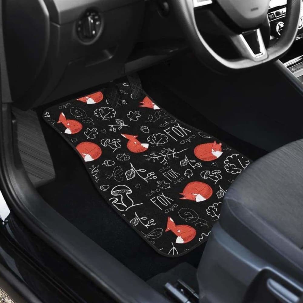 Fox Sleeping Fox Pattern Front And Back Car Mats 200217