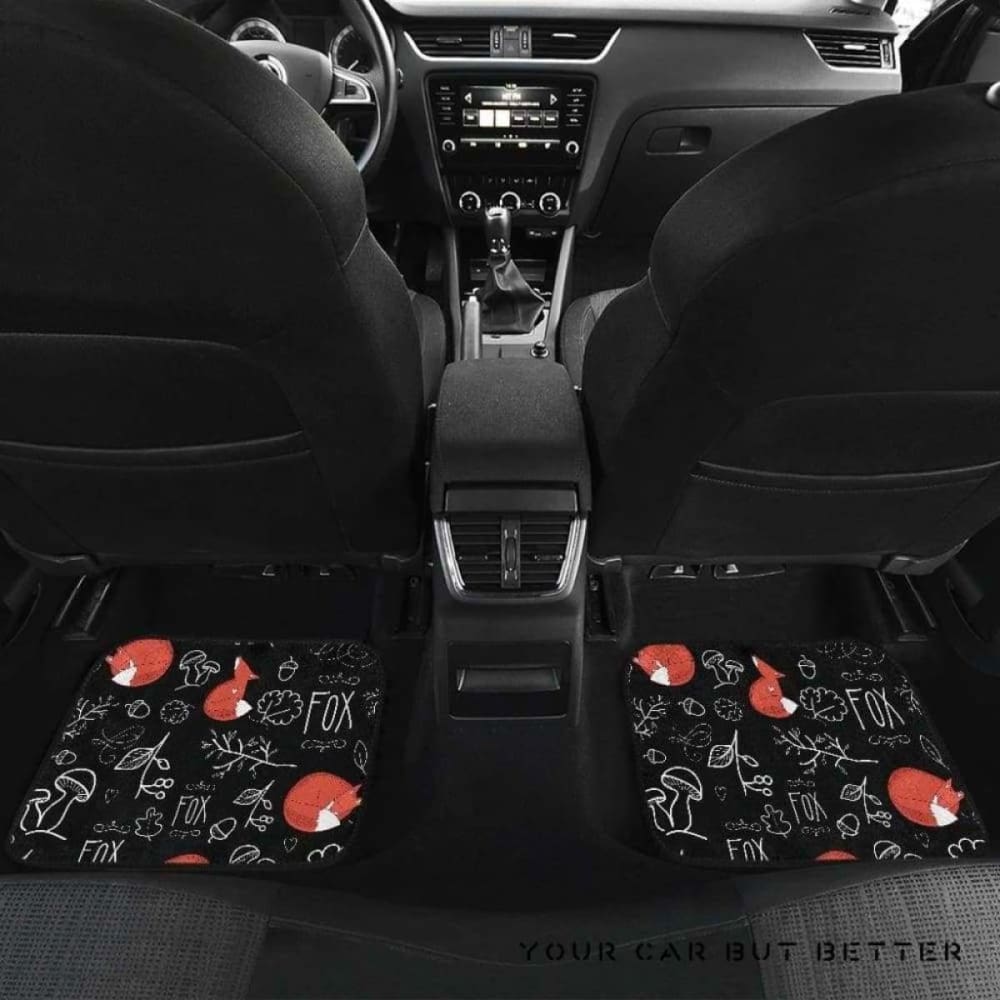 Fox Sleeping Fox Pattern Front And Back Car Mats 200217