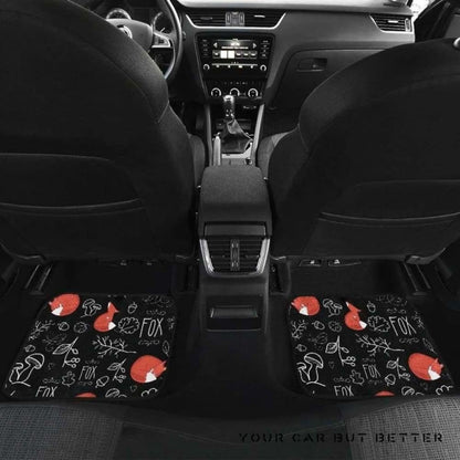 Fox Sleeping Fox Pattern Front And Back Car Mats 200217