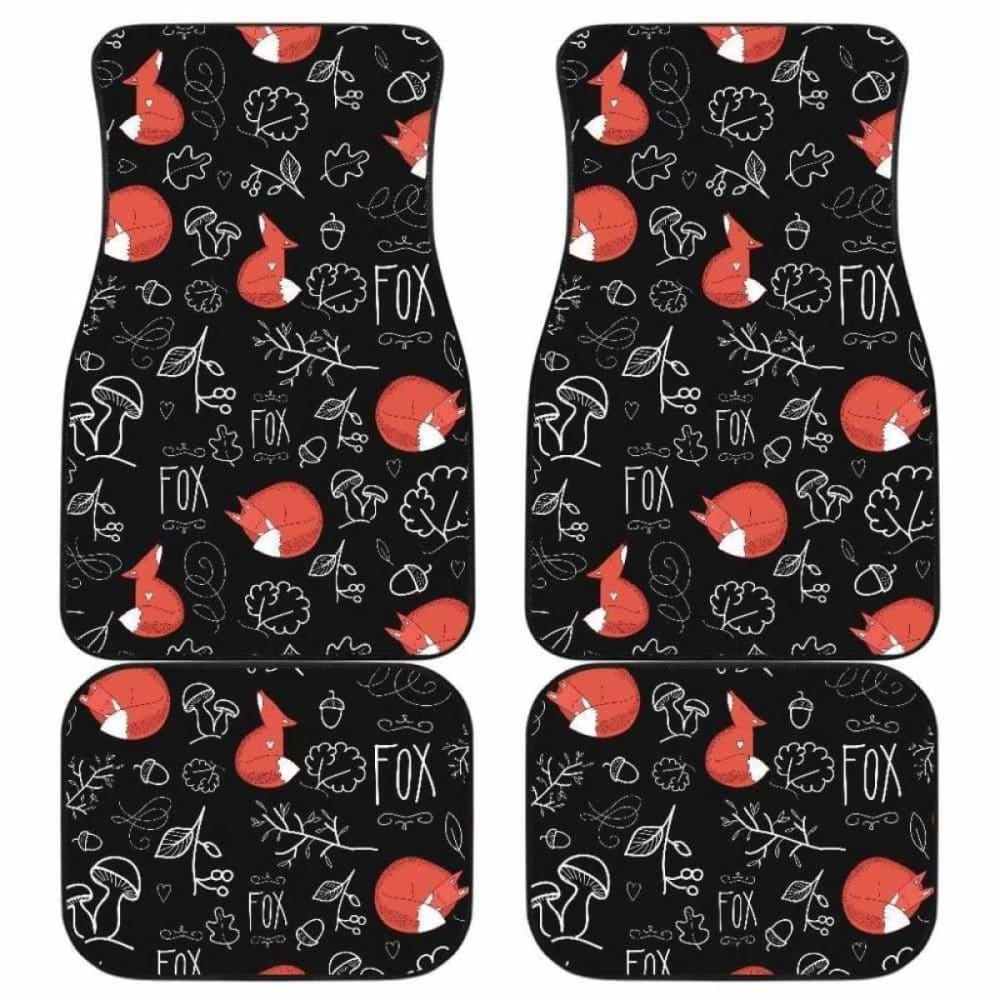 Fox Sleeping Fox Pattern Front And Back Car Mats 200217
