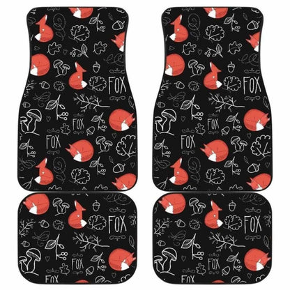 Fox Sleeping Fox Pattern Front And Back Car Mats 200217