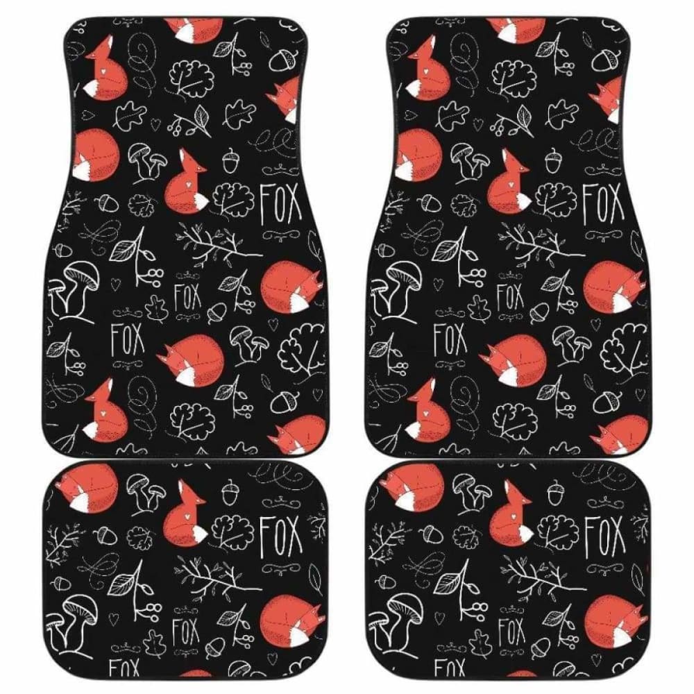 Fox Sleeping Fox Pattern Front And Back Car Mats 200217