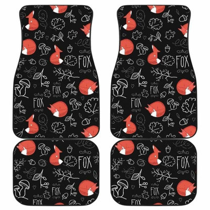 Fox Sleeping Fox Pattern Front And Back Car Mats 200217