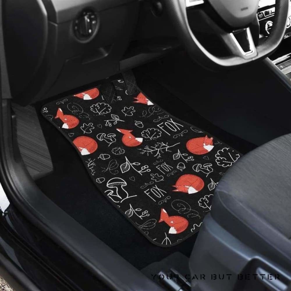 Fox Sleeping Fox Pattern Front And Back Car Mats 200217