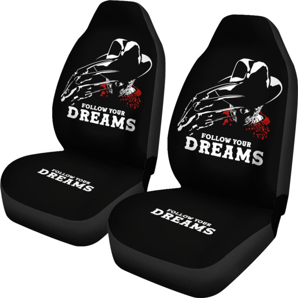 Freddy Krueger Follow Your Dreams Black Car Seat Covers 212903 - YourCarButBetter