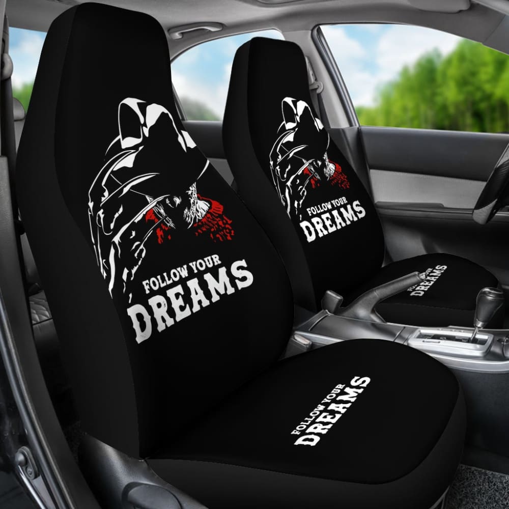 Freddy Krueger Follow Your Dreams Black Car Seat Covers 212903 - YourCarButBetter