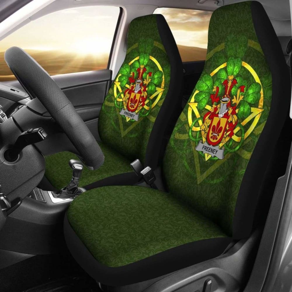 Freeney Ireland Car Seat Cover Celtic Shamrock (Set Of Two) 154230 - YourCarButBetter