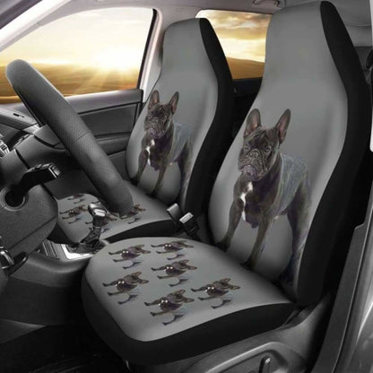 French Bulldog Car Seat Covers Grey 194110