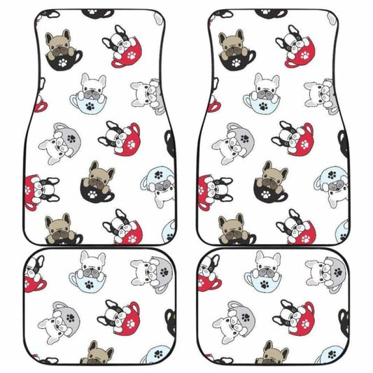 French Bulldog Cup Paw Pattern Front And Back Car Mats 203410