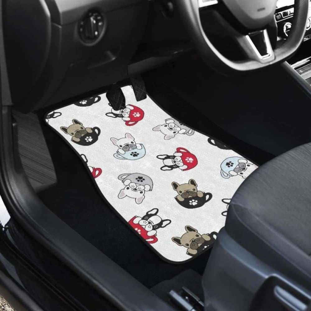 French Bulldog Cup Paw Pattern Front And Back Car Mats 203410