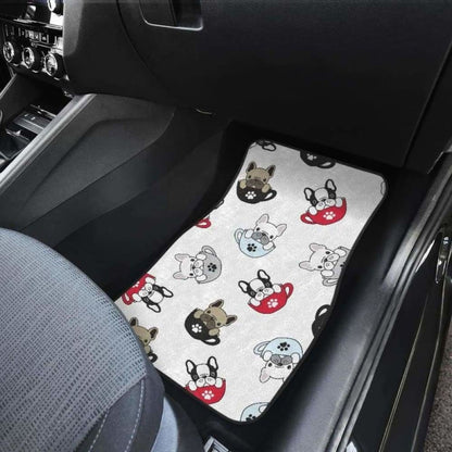 French Bulldog Cup Paw Pattern Front And Back Car Mats 203410