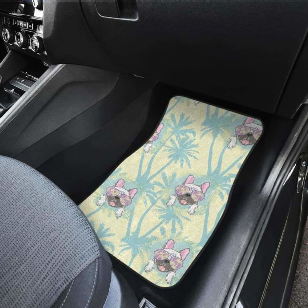 French Bulldog Hawaii background Front And Back Car Mats 203410