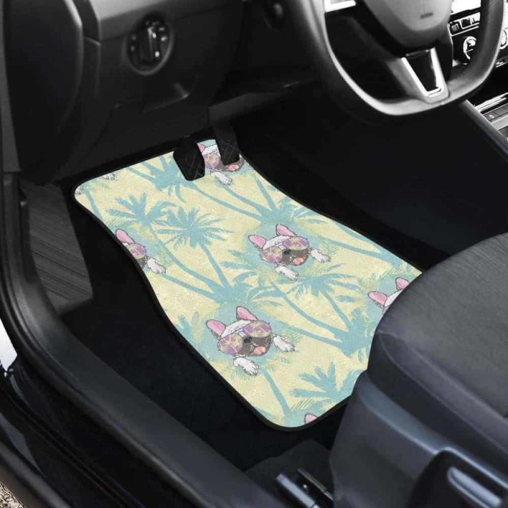 French Bulldog Hawaii background Front And Back Car Mats 203410