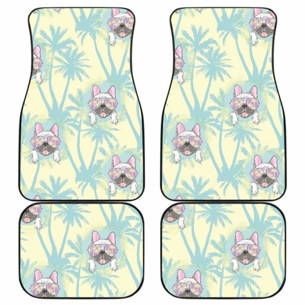 French Bulldog Hawaii background Front And Back Car Mats 203410