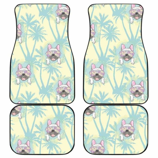 French Bulldog Hawaii background Front And Back Car Mats 203410