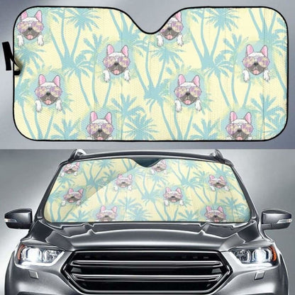 French Bulldog Hawaii Blackground Car Auto Sun Shades 172609 - YourCarButBetter