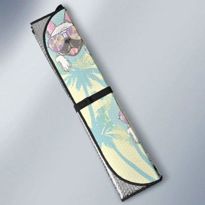 French Bulldog Hawaii Blackground Car Auto Sun Shades 172609 - YourCarButBetter