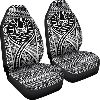 French Polynesia Car Seat Cover - French Polynesia Coat Of Arms Polynesia Tattoo Black - 105905 - YourCarButBetter