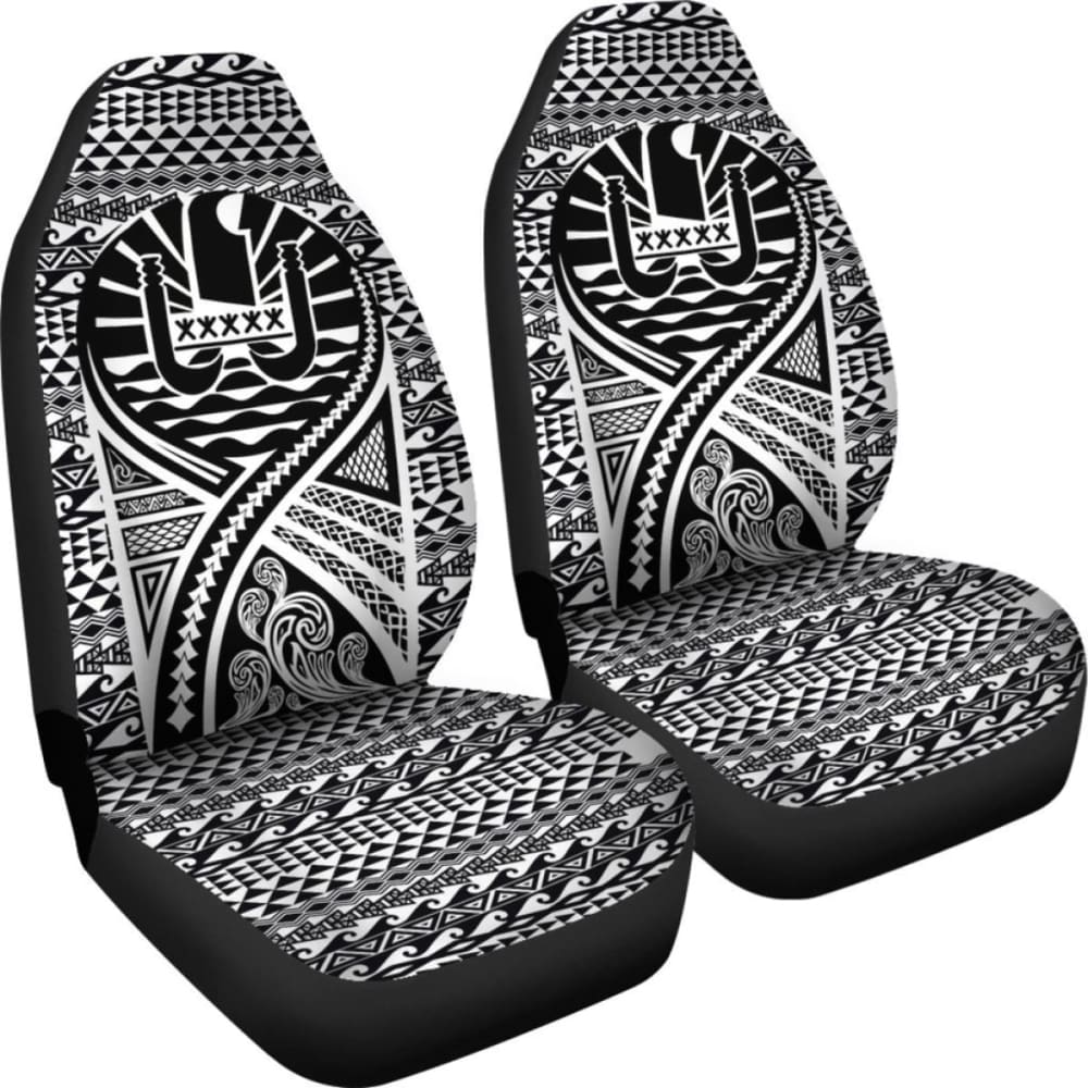 French Polynesia Car Seat Cover - French Polynesia Coat Of Arms Polynesia Tattoo Black - 9 174914 - YourCarButBetter